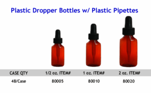 1/2 oz.PLASTIC DROPPER BOTTLES