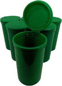 19-Dram Green-Pop Top Bottle Rx Vial Medical Grade Pill Box Herb Container