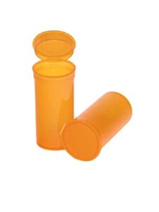 Philips Empty Prescription Pop Top Vial Made in USA Pack of 315 Dry Herb Containers with Child Resistant Translucent Amber Color 13 Dram Medical Pharmacy Pill Bottles