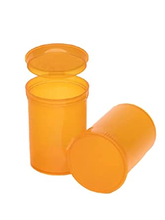 Philips Empty Prescription Pop Top Vial Made in USA Pack of 150 Dry Herb Containers with Child Resistant Translucent Amber Color 30 Dram Medical Pharmacy Pill Bottles