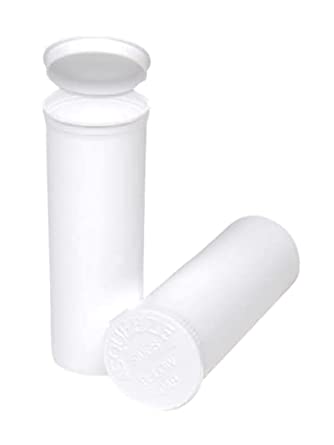 Philips Empty Prescription Pop Top Vial Made in USA Pack of 75 Dry Herb Containers with Child Resistant Solid White Color 60 Dram Medical Pharmacy Pill Bottles
