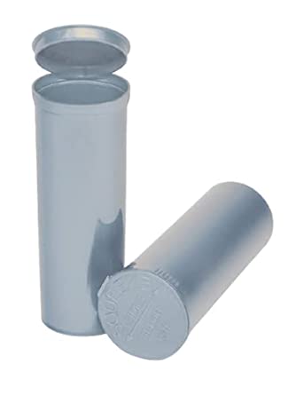Philips Empty Prescription Pop Top Vial Made in USA Pack of 75 Dry Herb Containers with Child Resistant Solid Silver Color 60 Dram Medical Pharmacy Pill Bottles
