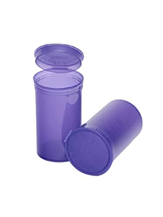 Philips Empty Prescription Pop Top Vial Made in USA Pack of 225 Dry Herb Containers with Child Resistant Translucent Violet Purple Color 19 Dram Medical Pharmacy Pill Bottles