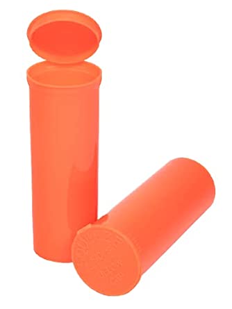 Philips Empty Prescription Pop Top Vial Made in USA Pack of 75 Dry Herb Containers with Child Resistant Solid Mango Color 60 Dram Medical Pharmacy Pill Bottles