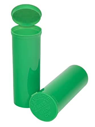 Philips Empty Prescription Pop Top Vial Made in USA Pack of 75 Dry Herb Containers with Child Resistant Solid Lime Green Color 60 Dram Medical Pharmacy Pill Bottles