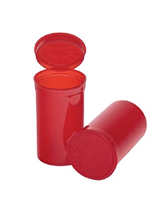 Philips Empty Prescription Pop Top Vial Made in USA Pack of 225 Dry Herb Containers with Child Resistant Translucent Red Color 19 Dram Medical Pharmacy Pill Bottles