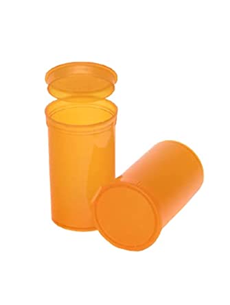 Philips Empty Prescription Pop Top Vial Made in USA Pack of 225 Dry Herb Containers with Child Resistant Translucent Amber Color 19 Dram Medical Pharmacy Pill Bottles