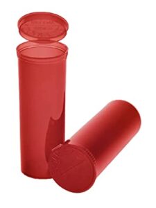 Philips Empty Prescription Pop Top Vial Made in USA Pack of 75 Dry Herb Containers with Child Resistant Translucent Red Color 60 Dram Medical Pharmacy Pill Bottles