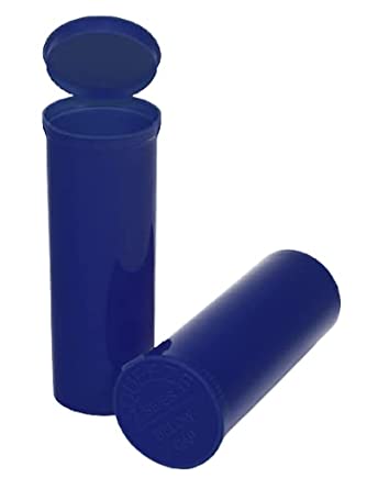 Philips Empty Prescription Pop Top Vial Made in USA Pack of 75 Dry Herb Containers with Child Resistant Solid Blueberry Blue Color 60 Dram Medical Pharmacy Pill Bottles