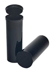 Philips Empty Prescription Pop Top Vial Made in USA Pack of 75 Dry Herb Containers with Child Resistant Solid Black Color 60 Dram Medical Pharmacy Pill Bottles
