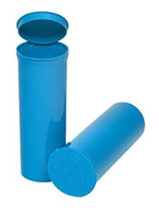 Philips Empty Prescription Pop Top Vial Made in USA Pack of 75 Dry Herb Containers with Child Resistant Solid Aqua Light Blue Color 60 Dram Medical Pharmacy Pill Bottles