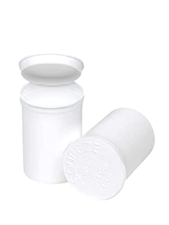 Philips Empty Prescription Pop Top Vial Made in USA Pack of 150 Dry Herb Containers with Child Resistant Solid White Color 30 Dram Medical Pharmacy Pill Bottles