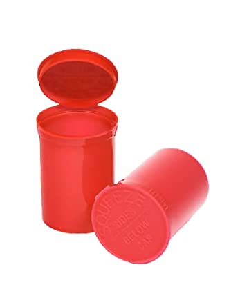 Philips Empty Prescription Pop Top Vial Made in USA Pack of 150 Dry Herb Containers with Child Resistant Solid Strawberry Red Color 30 Dram Medical Pharmacy Pill Bottles