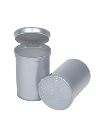 Philips Empty Prescription Pop Top Vial Made in USA Pack of 150 Dry Herb Containers with Child Resistant Solid Silver Color 30 Dram Medical Pharmacy Pill Bottles