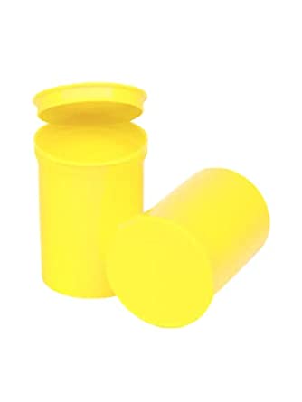 Philips Empty Prescription Pop Top Vial Made in USA Pack of 150 Dry Herb Containers with Child Resistant Solid Lemon Yellow Color 30 Dram Medical Pharmacy Pill Bottles