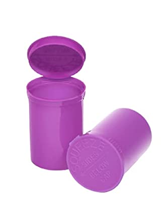 Philips Empty Prescription Pop Top Vial Made in USA Pack of 150 Dry Herb Containers with Child Resistant Solid Grape Purple Color 30 Dram Medical Pharmacy Pill Bottles