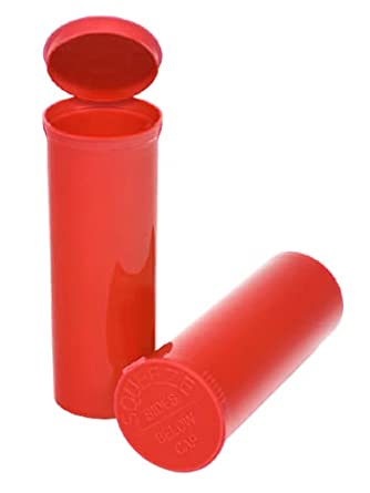 Philips Empty Prescription Pop Top Vial Made in USA Pack of 75 Dry Herb Containers with Child Resistant Solid Strawberry Red Color 60 Dram Medical Pharmacy Pill Bottles