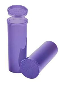 Philips Empty Prescription Pop Top Vial Made in USA Pack of 75 Dry Herb Containers with Child Resistant Translucent Violet Purple Color 60 Dram Medical Pharmacy Pill Bottles