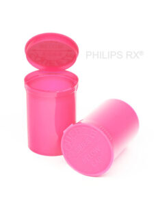 Philips Empty Prescription Pop Top Vial Made in USA Pack of 150 Dry Herb Containers with Child Resistant Solid Bubblegum Pink Color 30 Dram Medical Pharmacy Pill Bottles