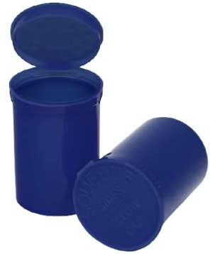 Philips Empty Prescription Pop Top Vial Made in USA Pack of 150 Dry Herb Containers with Child Resistant Solid Blueberry Blue Color 30 Dram Medical Pharmacy Pill Bottles