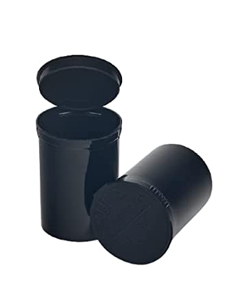 Philips Empty Prescription Pop Top Vial Made in USA Pack of 150 Dry Herb Containers with Child Resistant Solid Black Color 30 Dram Medical Pharmacy Pill Bottles