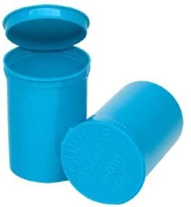 Philips Empty Prescription Pop Top Vial Made in USA Pack of 150 Dry Herb Containers with Child Resistant Solid Aqua Light Blue Color 30 Dram Medical Pharmacy Pill Bottles