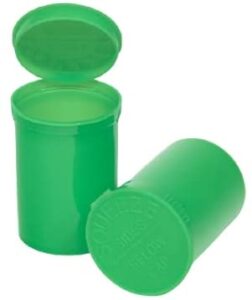Philips Empty Prescription Pop Top Vial Made in USA Pack of 150 Dry Herb Containers with Child Resistant Solid Lime Green Color 30 Dram Medical Pharmacy Pill Bottles