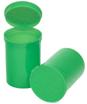 Philips Empty Prescription Pop Top Vial Made in USA Pack of 150 Dry Herb Containers with Child Resistant Solid Lime Green Color 30 Dram Medical Pharmacy Pill Bottles