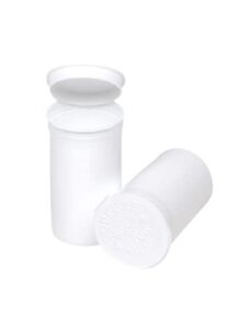 Philips Empty Prescription Pop Top Vial Made in USA Pack of 225 Dry Herb Containers with Child Resistant Solid White Color 19 Dram Medical Pharmacy Pill Bottles