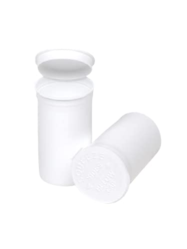 Philips Empty Prescription Pop Top Vial Made in USA Pack of 225 Dry Herb Containers with Child Resistant Solid White Color 19 Dram Medical Pharmacy Pill Bottles
