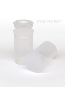 Philips Empty Prescription Pop Top Vial Made in USA Pack of 225 Dry Herb Containers with Child Resistant Translucent Clear Color 19 Dram Medical Pharmacy Pill Bottles