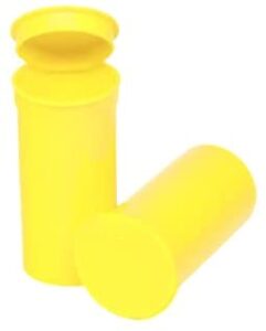 Philips Empty Prescription Pop Top Vial Made in USA Pack of 225 Dry Herb Containers with Child Resistant Solid Lemon Yellow Color 19 Dram Medical Pharmacy Pill Bottles