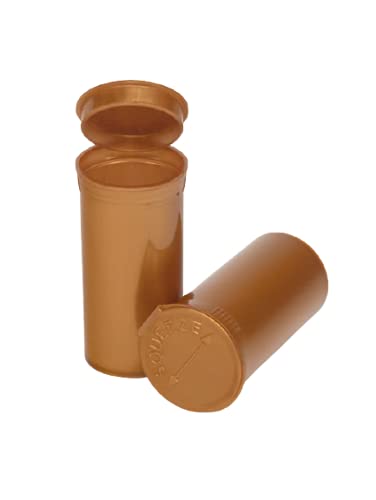 Philips Empty Prescription Pop Top Vial Made in USA Pack of 315 Dry Herb Containers with Child Resistant Solid Gold Color 13 Dram Medical Pharmacy Pill Bottles