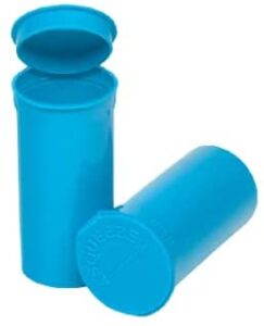 Philips Empty Prescription Pop Top Vial Made in USA Dry Herb Containers with Child Resistant Solid Light Blue 13 Dram Medical Pharmacy Pill Bottles