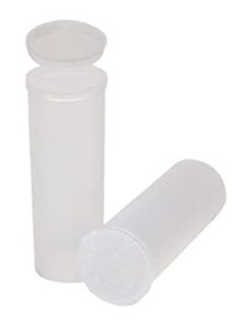 Philips Empty Prescription Pop Top Vial Made in USA Pack of 75 Dry Herb Containers with Child Resistant Translucent Clear Color 60 Dram Medical Pharmacy Pill Bottles