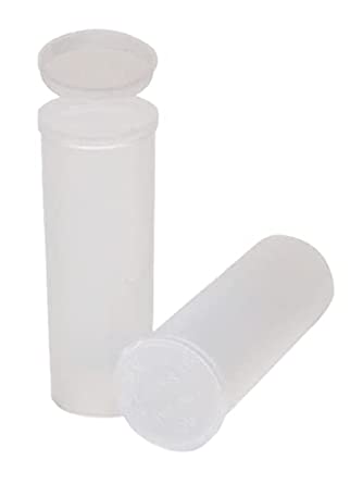 Philips Empty Prescription Pop Top Vial Made in USA Pack of 75 Dry Herb Containers with Child Resistant Translucent Clear Color 60 Dram Medical Pharmacy Pill Bottles