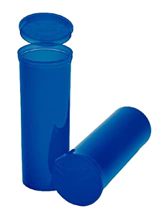 Philips Empty Prescription Pop Top Vial Made in USA Pack of 75 Dry Herb Containers with Child Resistant Translucent Blue Color 60 Dram Medical Pharmacy Pill Bottles