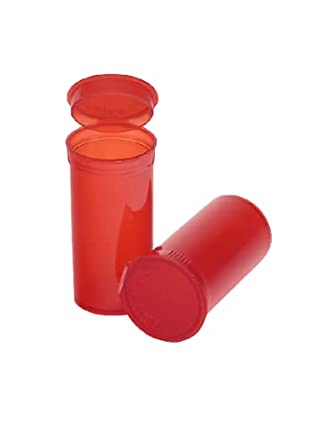Philips Empty Prescription Pop Top Vial Made in USA Pack of 315 Dry Herb Containers with Child Resistant Translucent Red Color 13 Dram Medical Pharmacy Pill Bottles