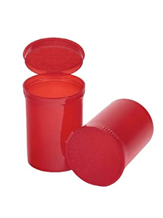 Philips Empty Prescription Pop Top Vial Made in USA Pack of 150 Dry Herb Containers with Child Resistant Translucent Red Color 30 Dram Medical Pharmacy Pill Bottles